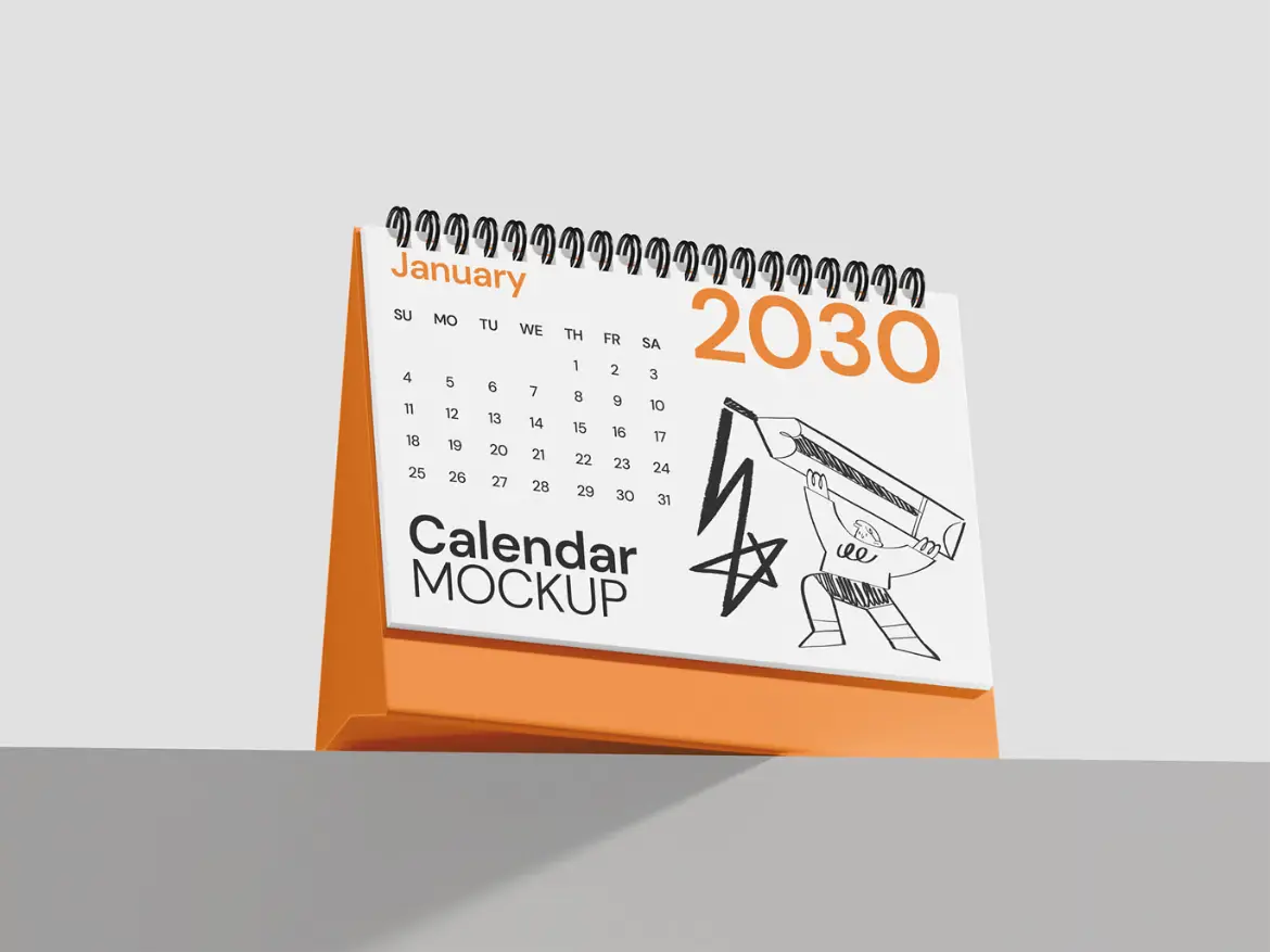 %title插图%num 桌面场景日历样机PSD模板 Calendar Mockup