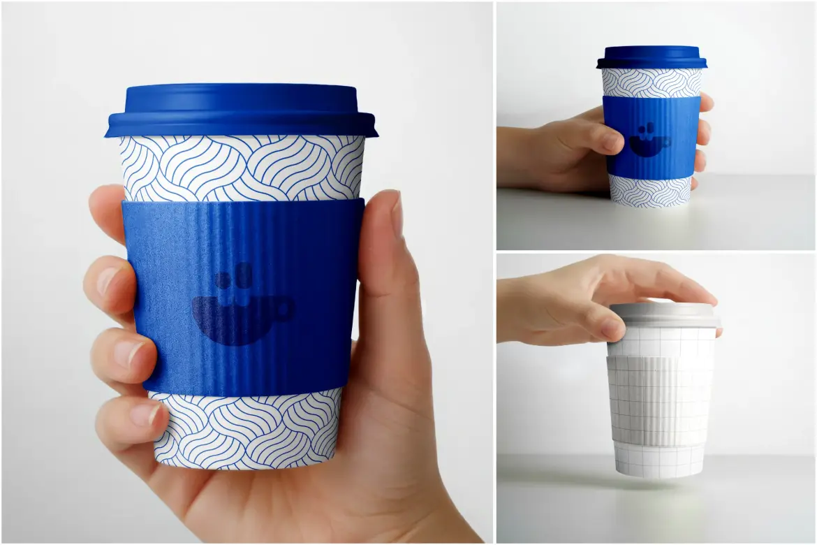 手持外带咖啡杯样机PSD模板 Coffee Cup Mockup