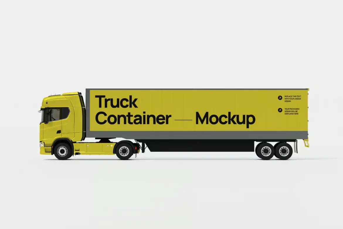 卡车集装箱样机PSD模板 Truck Container Mockup