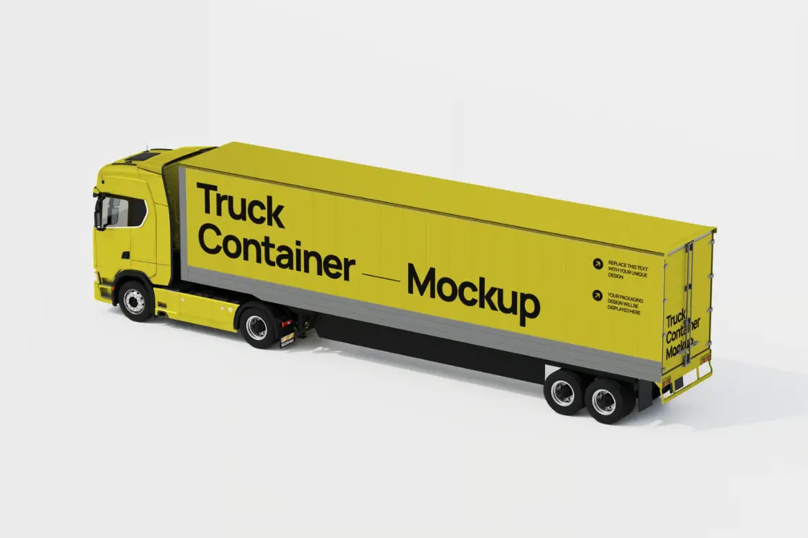 卡车集装箱样机PSD模板 Truck Container Mockup