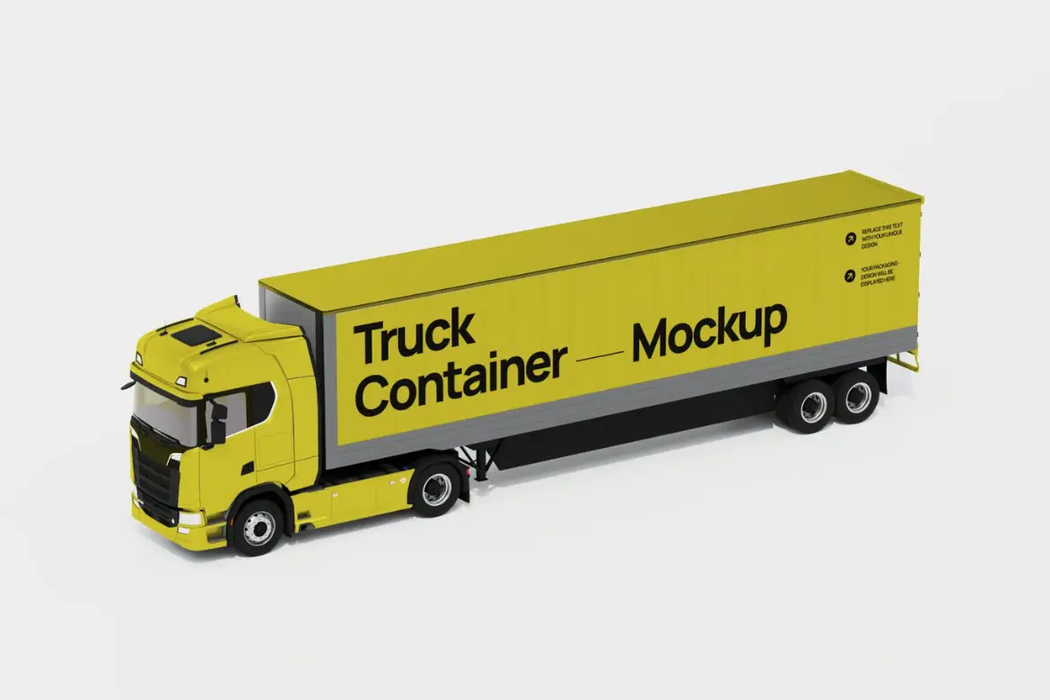 卡车集装箱样机PSD模板 Truck Container Mockup