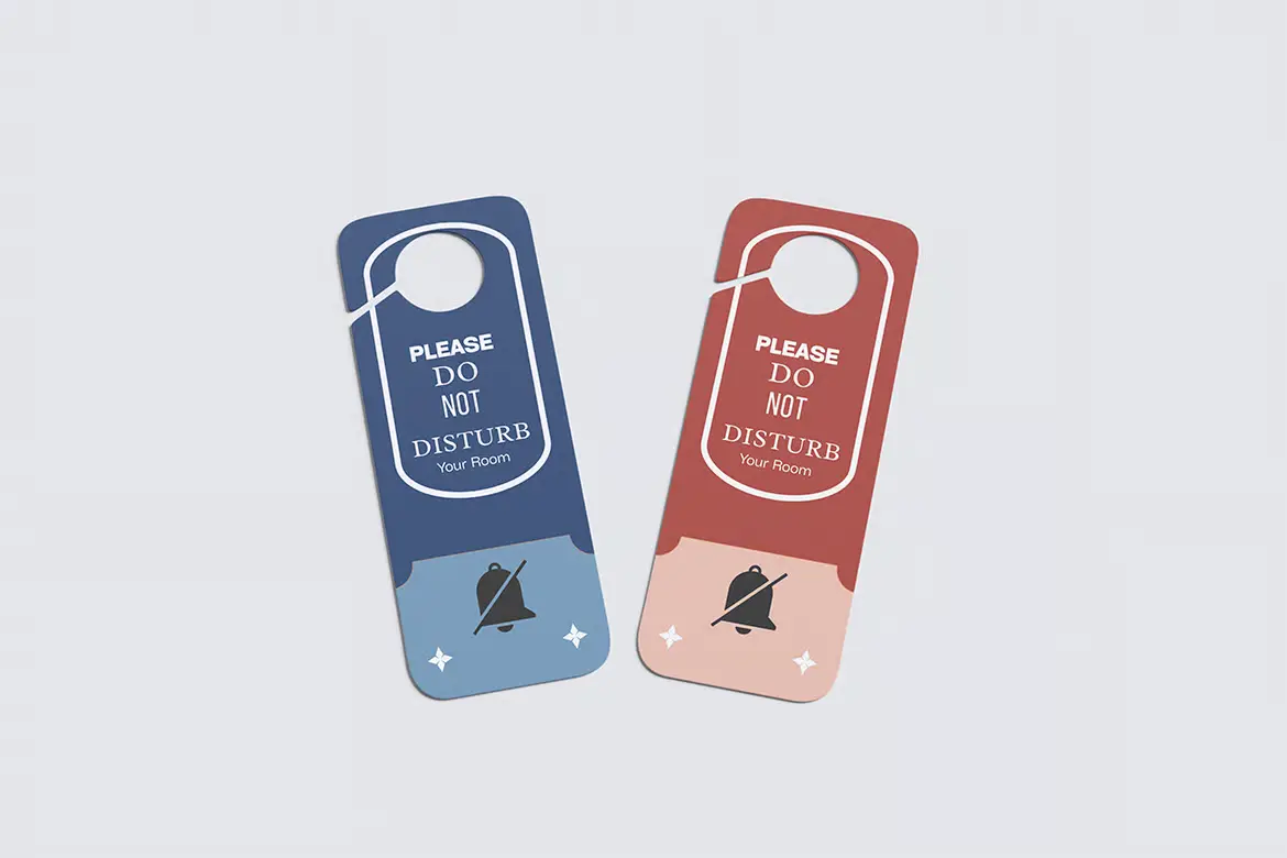 %title插图%num 门挂样机PSD模板 Door Hanger Mockup