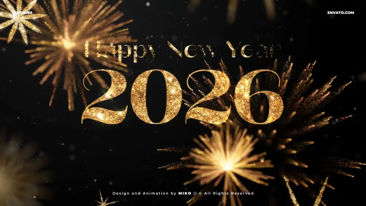 新年快乐节日片头AE模板 Happy New Year