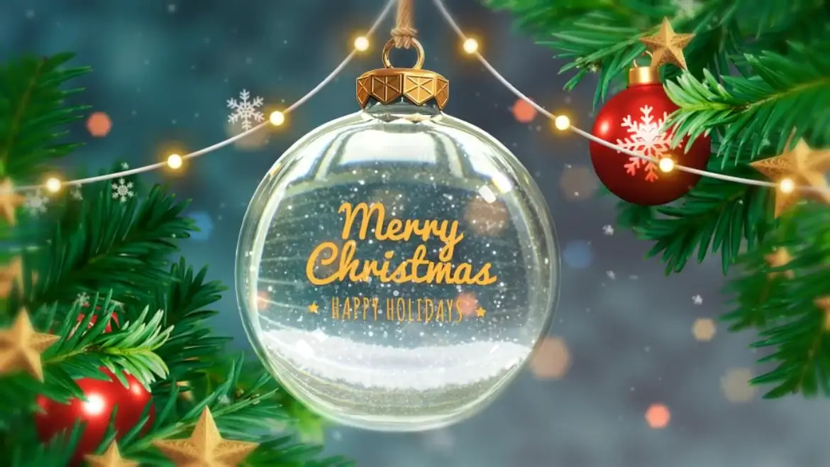 雪花球Logo展示AE模板 Snow Globe Logo Reveal