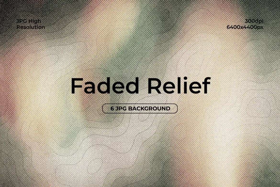 6款褪色浮雕地形半色调纹理背景图