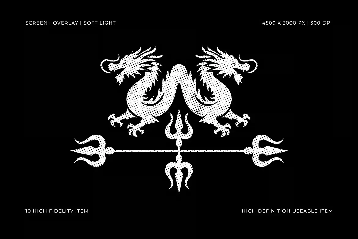 10款复古做旧磨损半色调纹理 Worn Halftone Textured