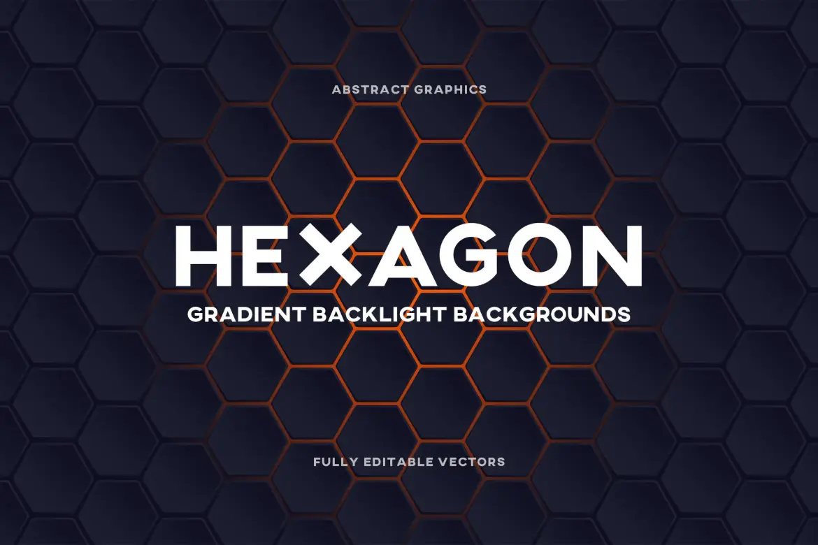 六边形网格渐变技术矢量背景