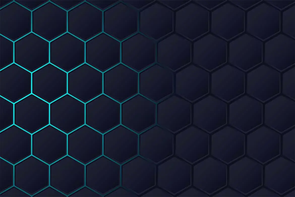 六边形网格渐变技术矢量背景
