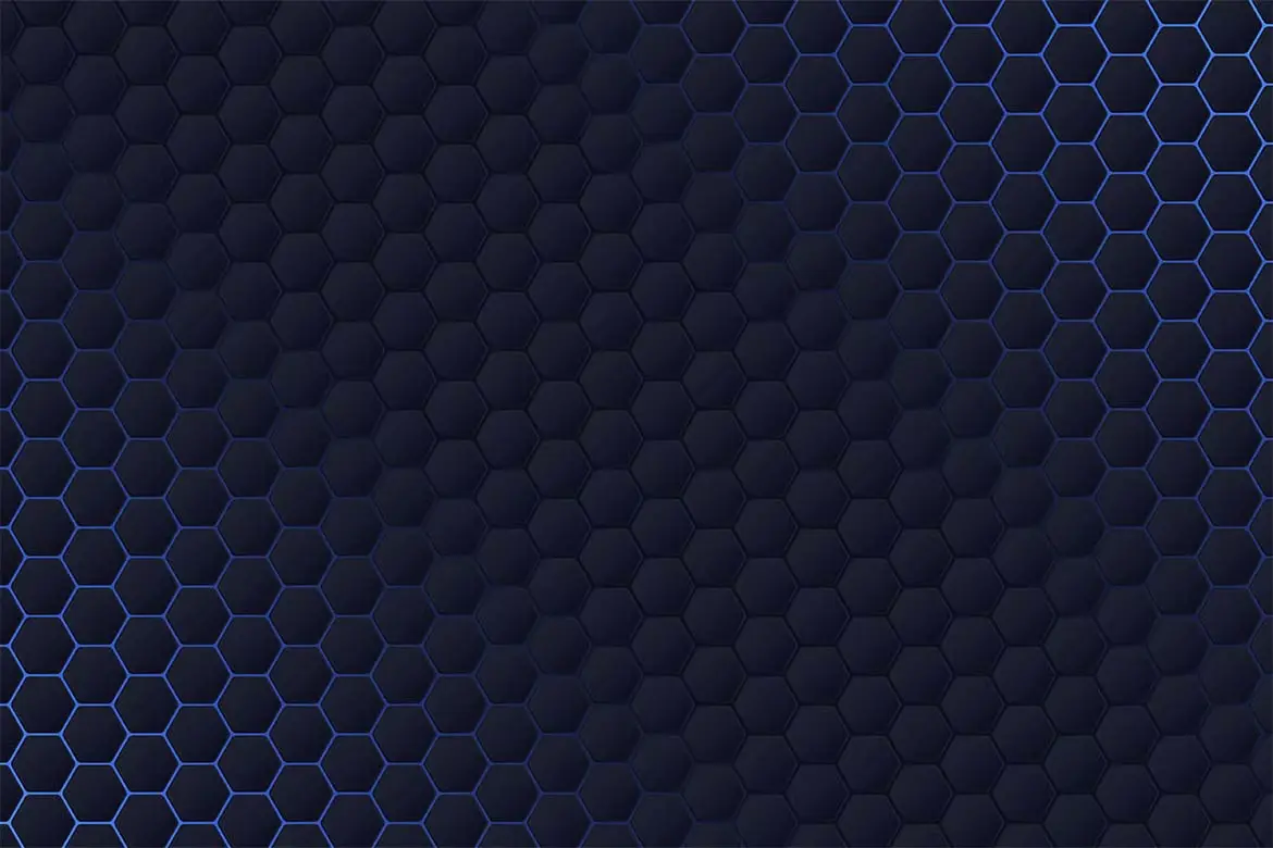 六边形网格渐变技术矢量背景