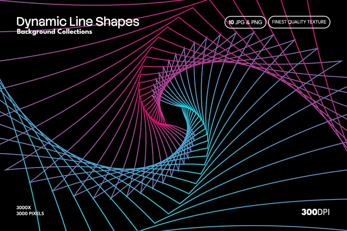 10款动态霓虹线条抽象背景图