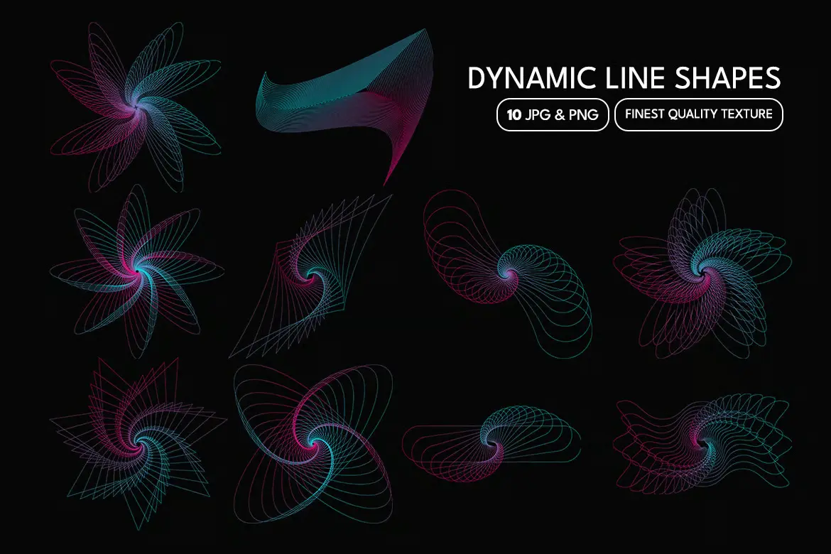 10款动态霓虹线条抽象背景图