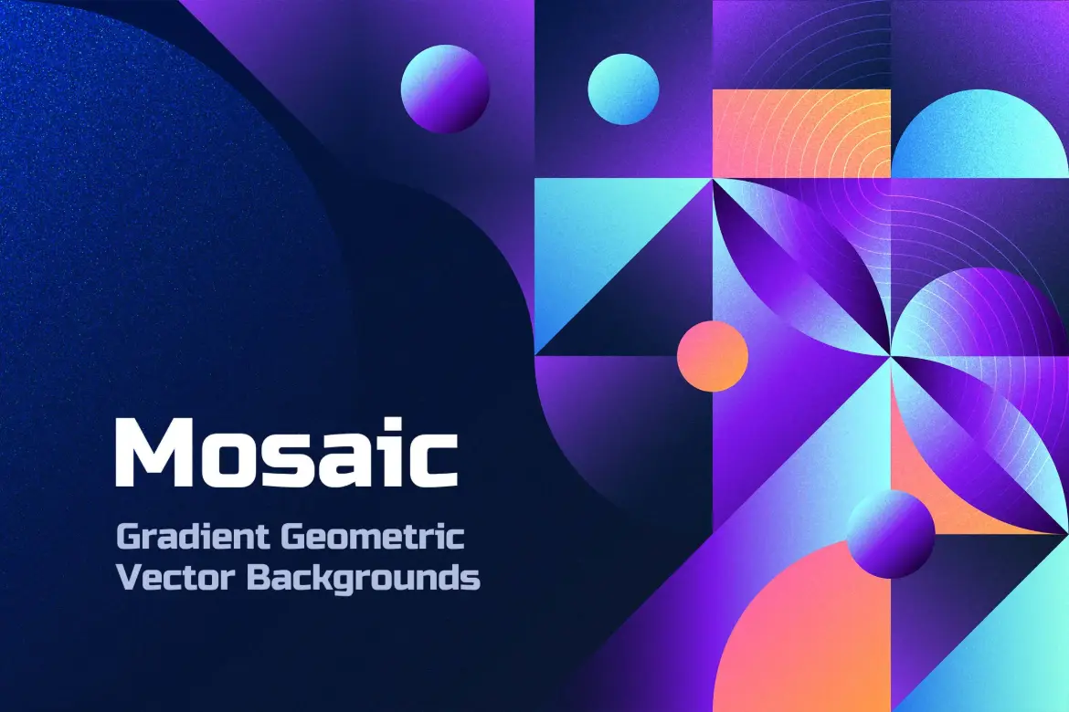 10款渐变几何马赛克背景