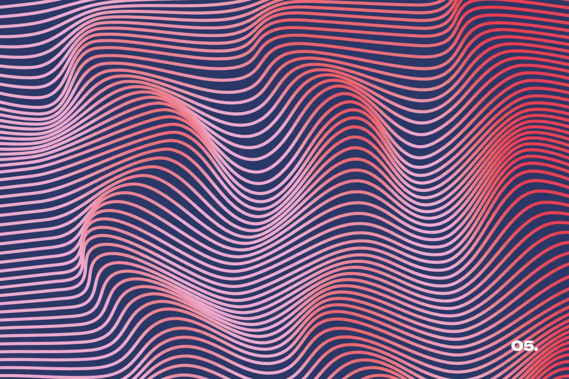 5款共振场抽象波浪线条背景PNG高清