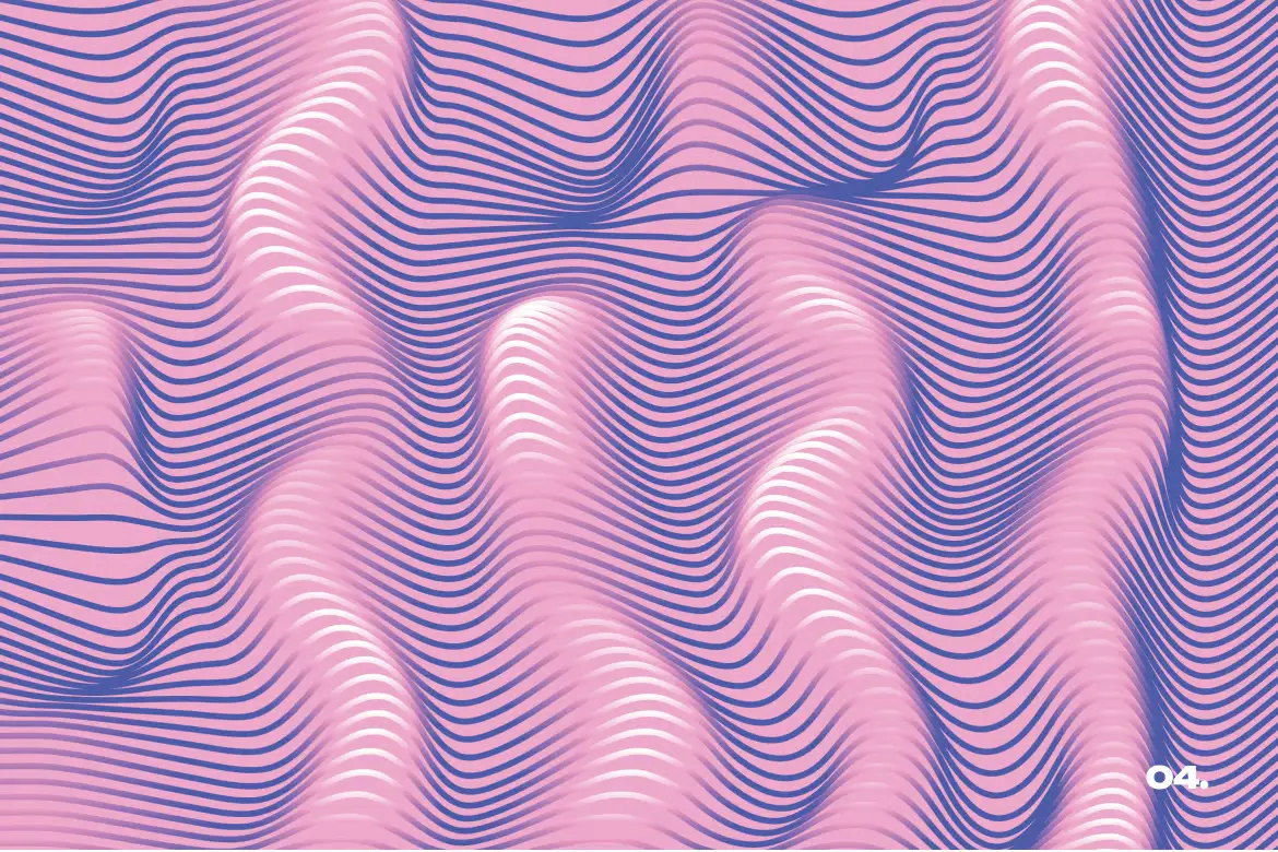 5款共振场抽象波浪线条背景PNG高清