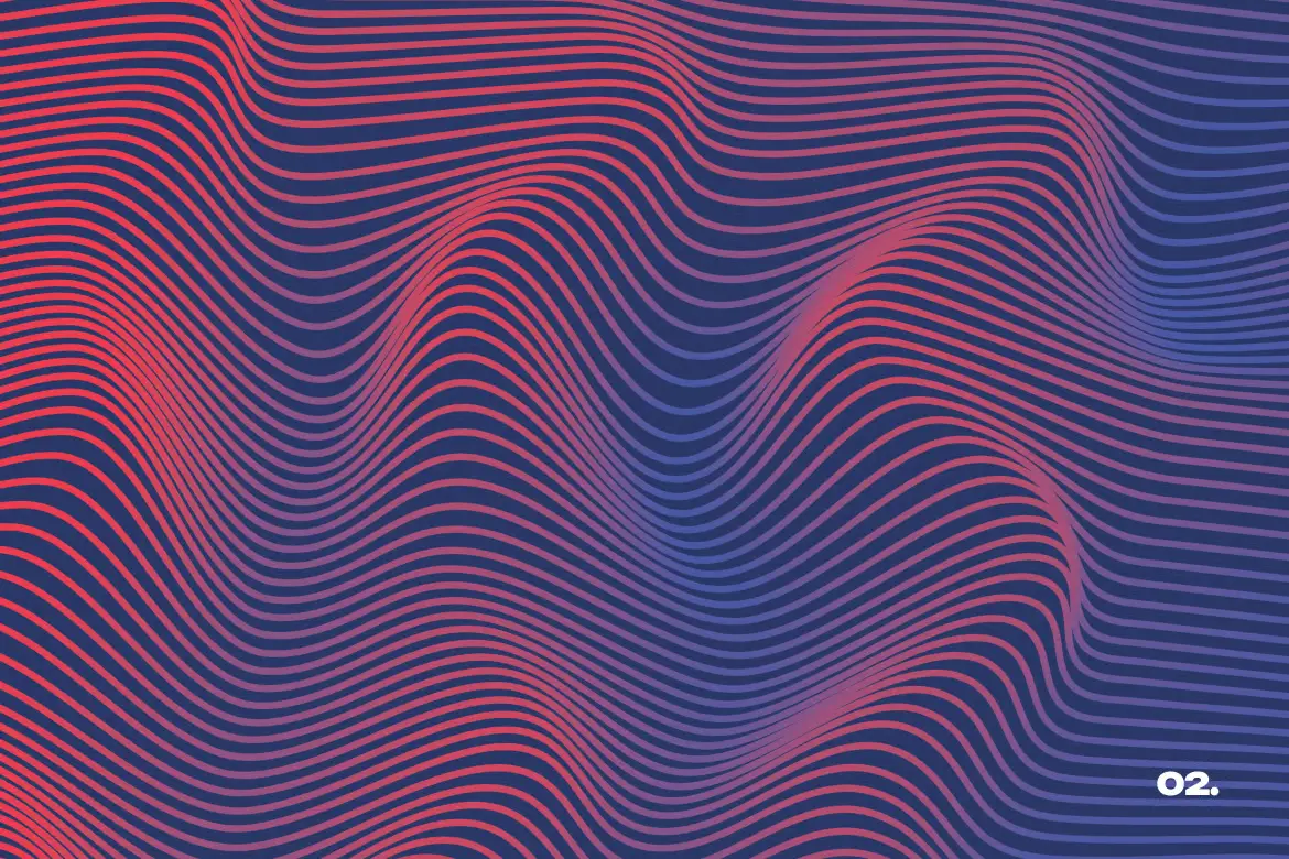 5款共振场抽象波浪线条背景PNG高清