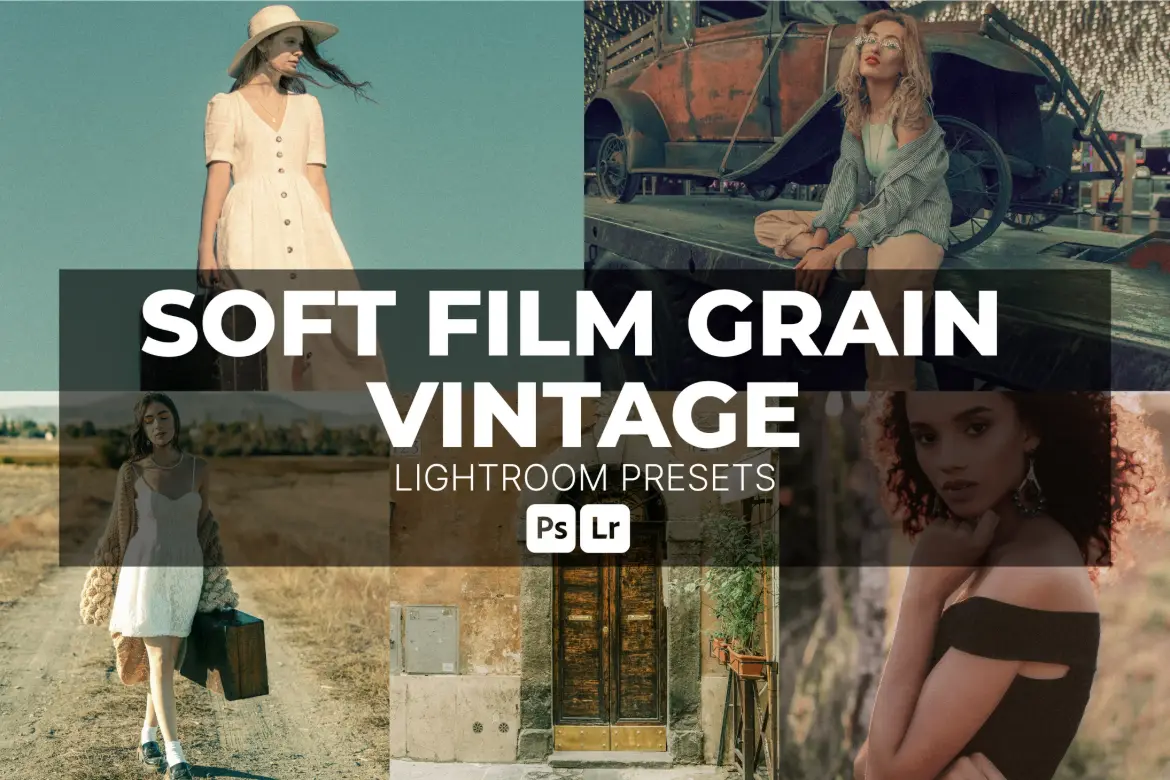 柔和胶片颗粒复古Lightroom预设包人像生活旅行摄影电影感调色滤镜