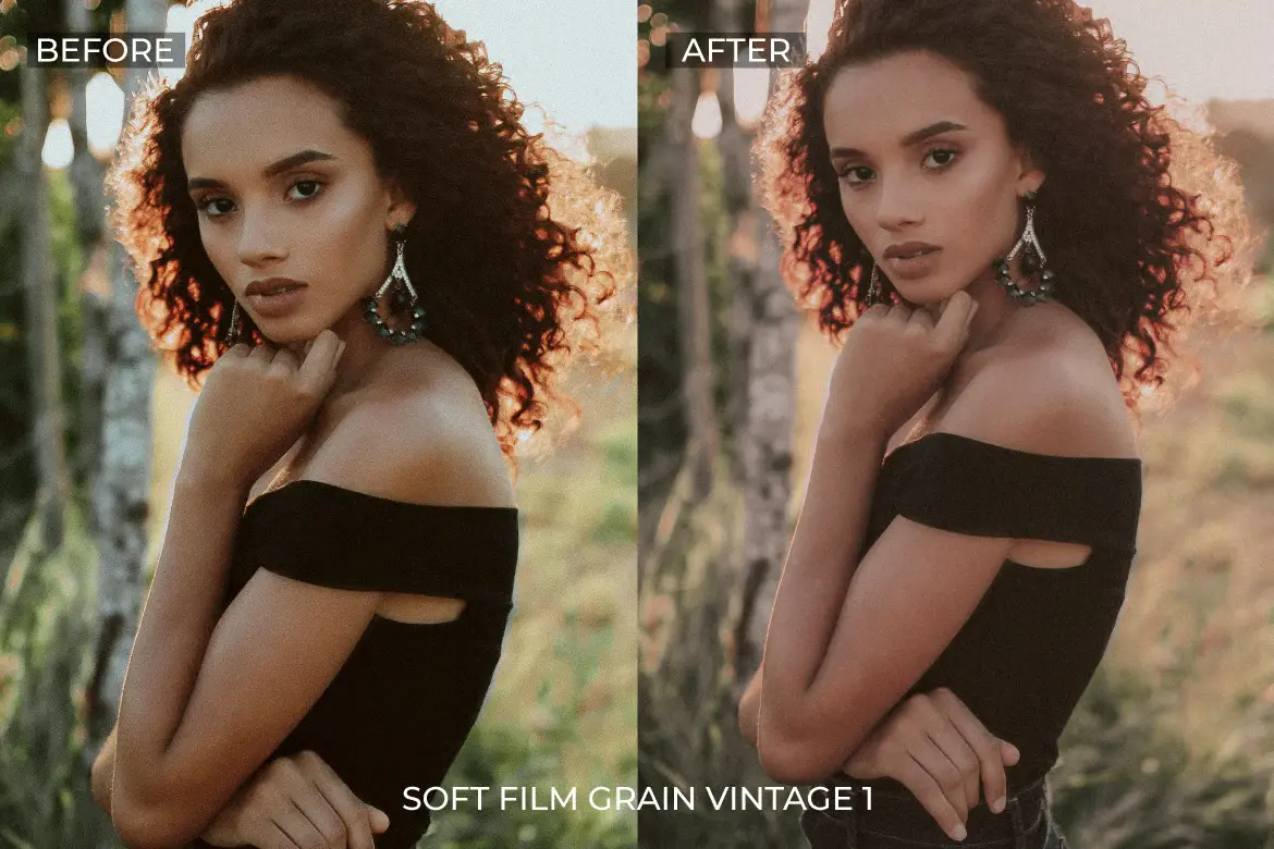 柔和胶片颗粒复古Lightroom预设包人像生活旅行摄影电影感调色滤镜