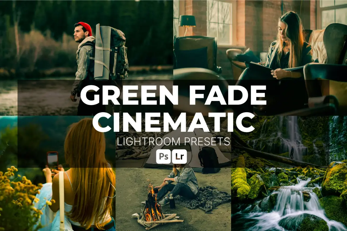 绿色淡出电影感Lightroom预设包户外自然旅行摄影氛围感调色滤镜
