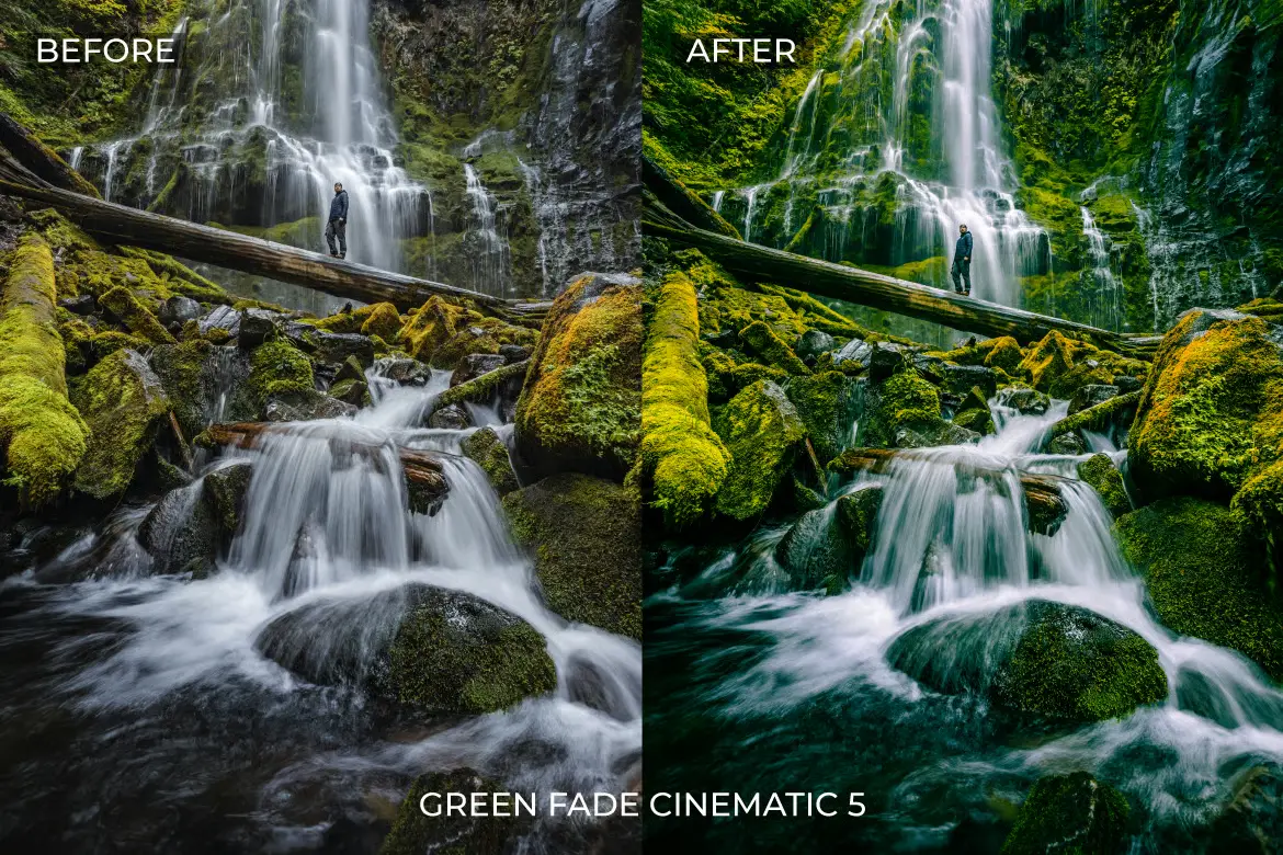 绿色淡出电影感Lightroom预设包户外自然旅行摄影氛围感调色滤镜