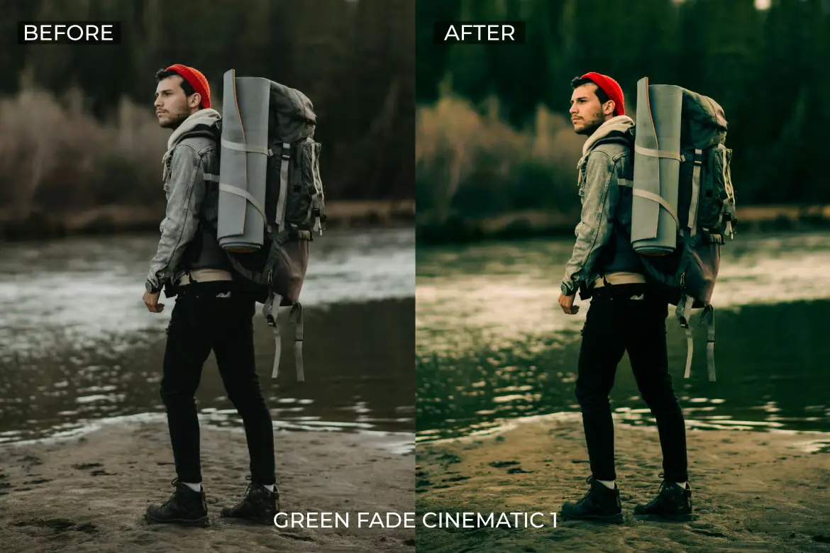 绿色淡出电影感Lightroom预设包户外自然旅行摄影氛围感调色滤镜