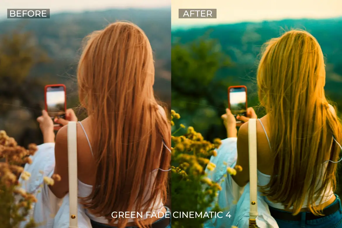 绿色淡出电影感Lightroom预设包户外自然旅行摄影氛围感调色滤镜