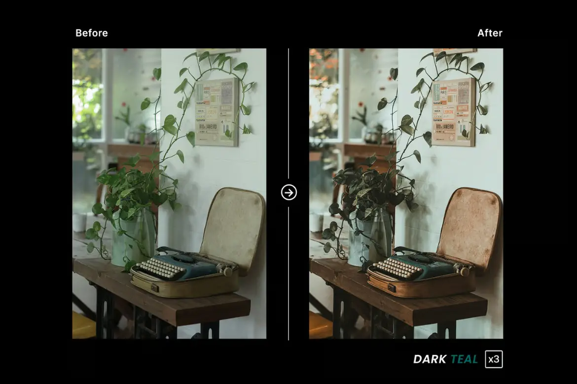 暗青色调LightroomPhotoshop预设包人像摄影电影感情绪调色滤镜