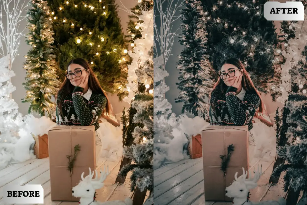 圣诞回忆Lightroom预设包节日氛围人像旅行生活摄影调色滤镜