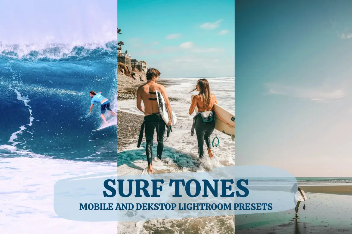 冲浪色调Lightroom预设清爽蓝调海滩旅拍人像LR/PS调色滤镜