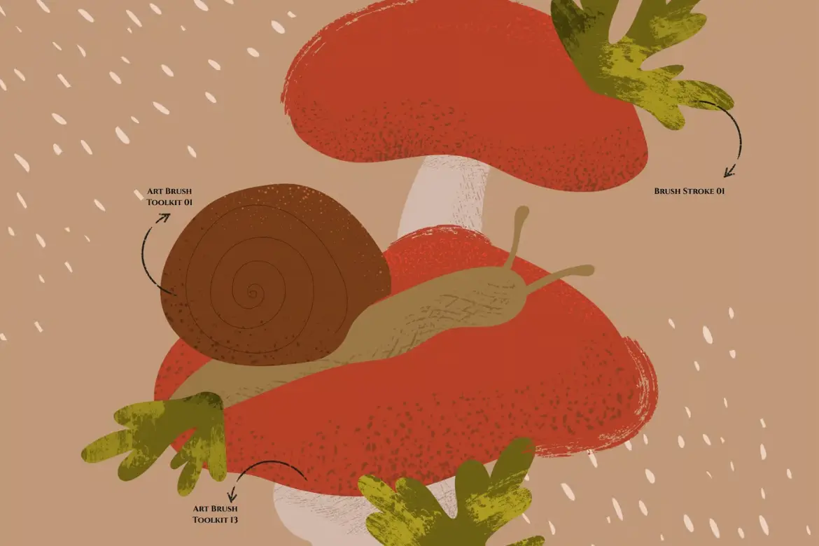 35款AI颗粒质感笔刷合集手绘纹理矢量画笔Illustrator设计素材