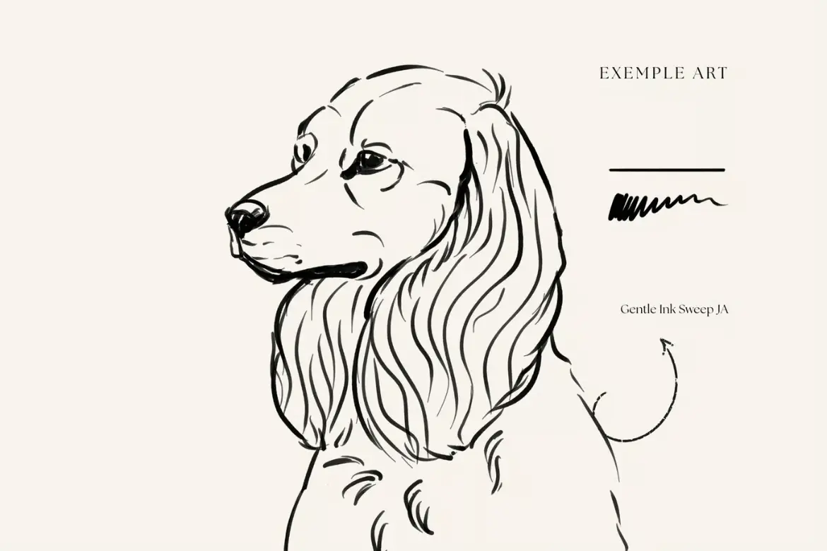 17款PS水墨质感笔刷套装手绘线条喷溅书法效果绘画设计素材