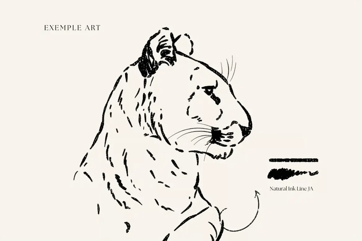 17款PS水墨质感笔刷套装手绘线条喷溅书法效果绘画设计素材