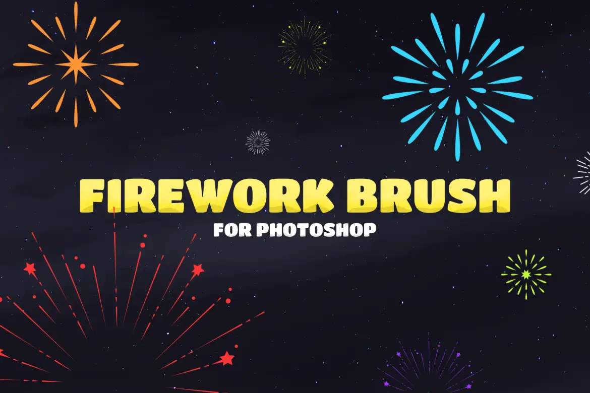 10款烟花火焰PS笔刷高清节日庆典特效背景设计素材ABR文件
