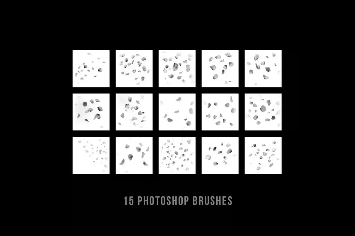 15款飘落玫瑰花瓣PS笔刷高清婚纱情人节浪漫氛围背景设计素材