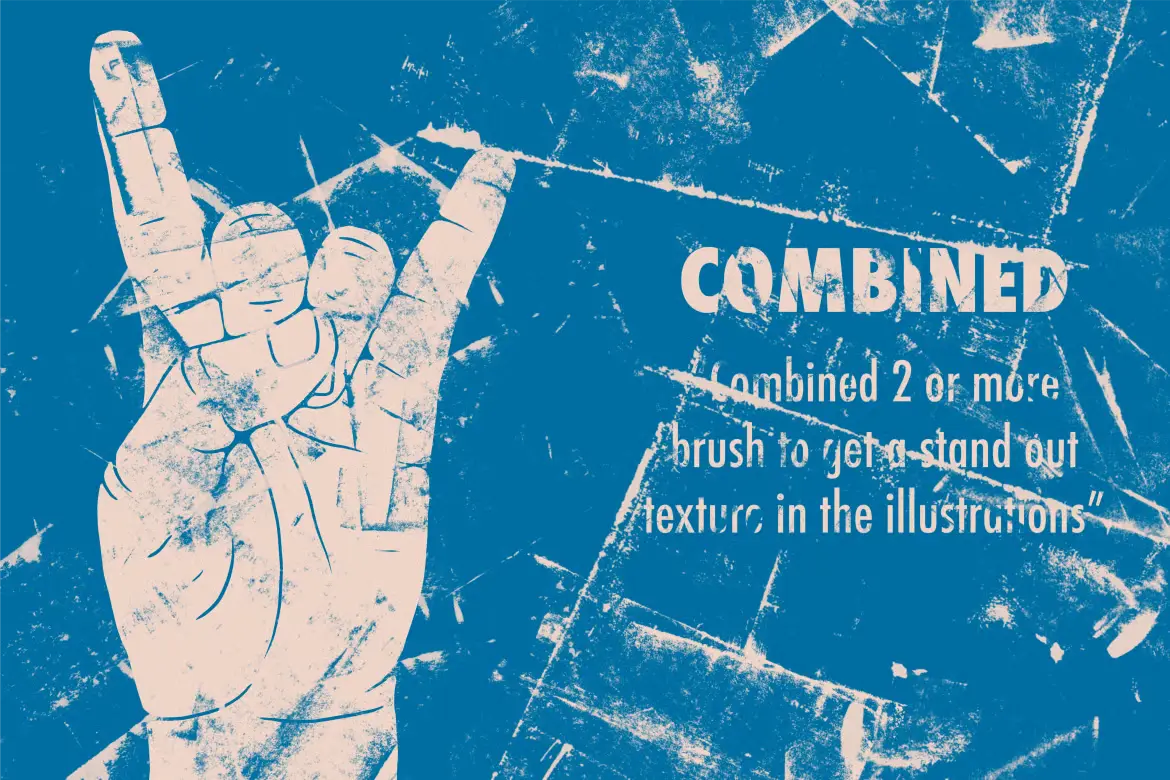 40款墨渍印章Procreate笔刷复古脏旧粗糙质感肌理绘画设计素材