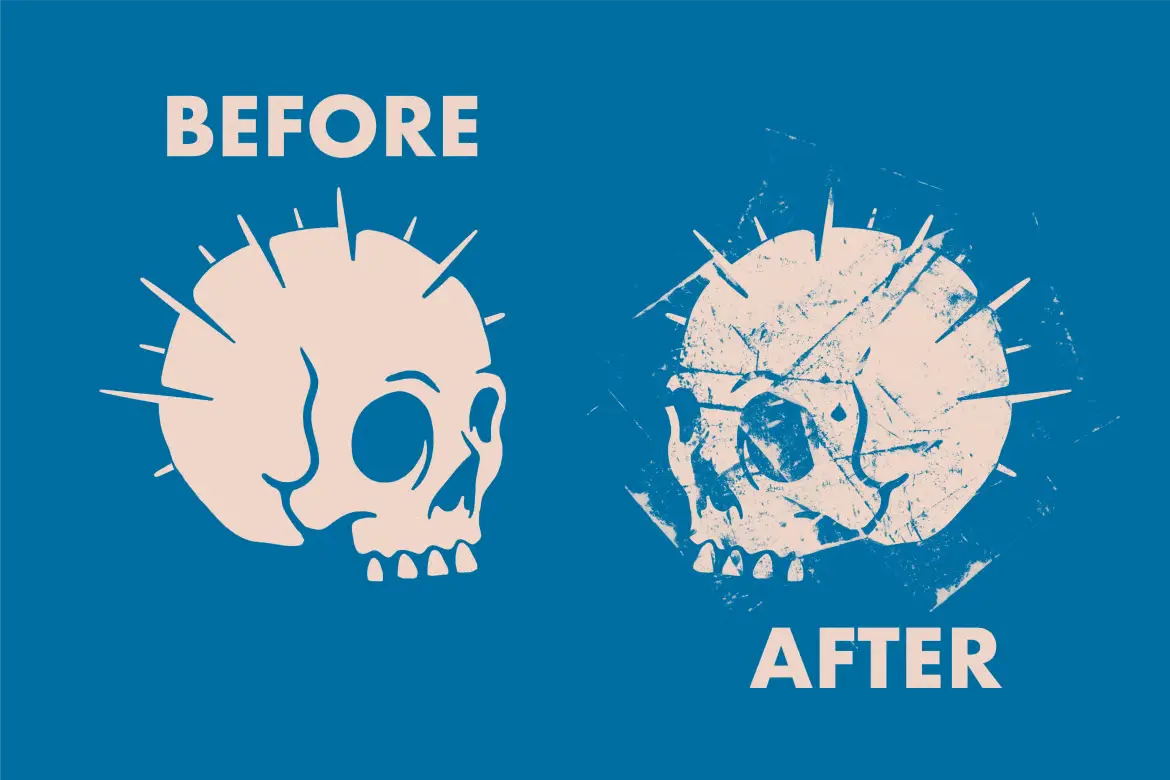 40款墨渍印章Procreate笔刷复古脏旧粗糙质感肌理绘画设计素材