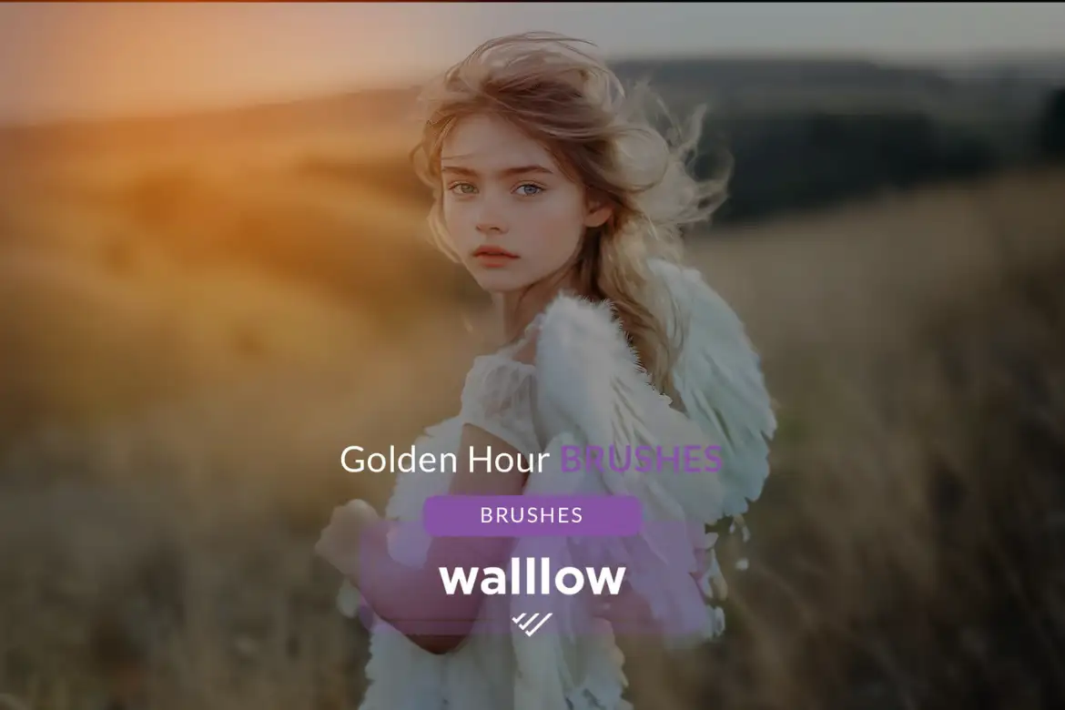 15款柔光黄金时刻PS笔刷日落黄昏暖调人像摄影后期光效素材