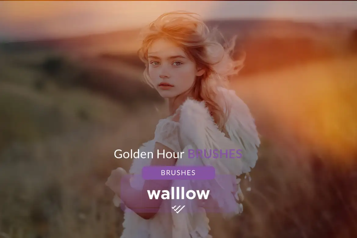 15款柔光黄金时刻PS笔刷日落黄昏暖调人像摄影后期光效素材