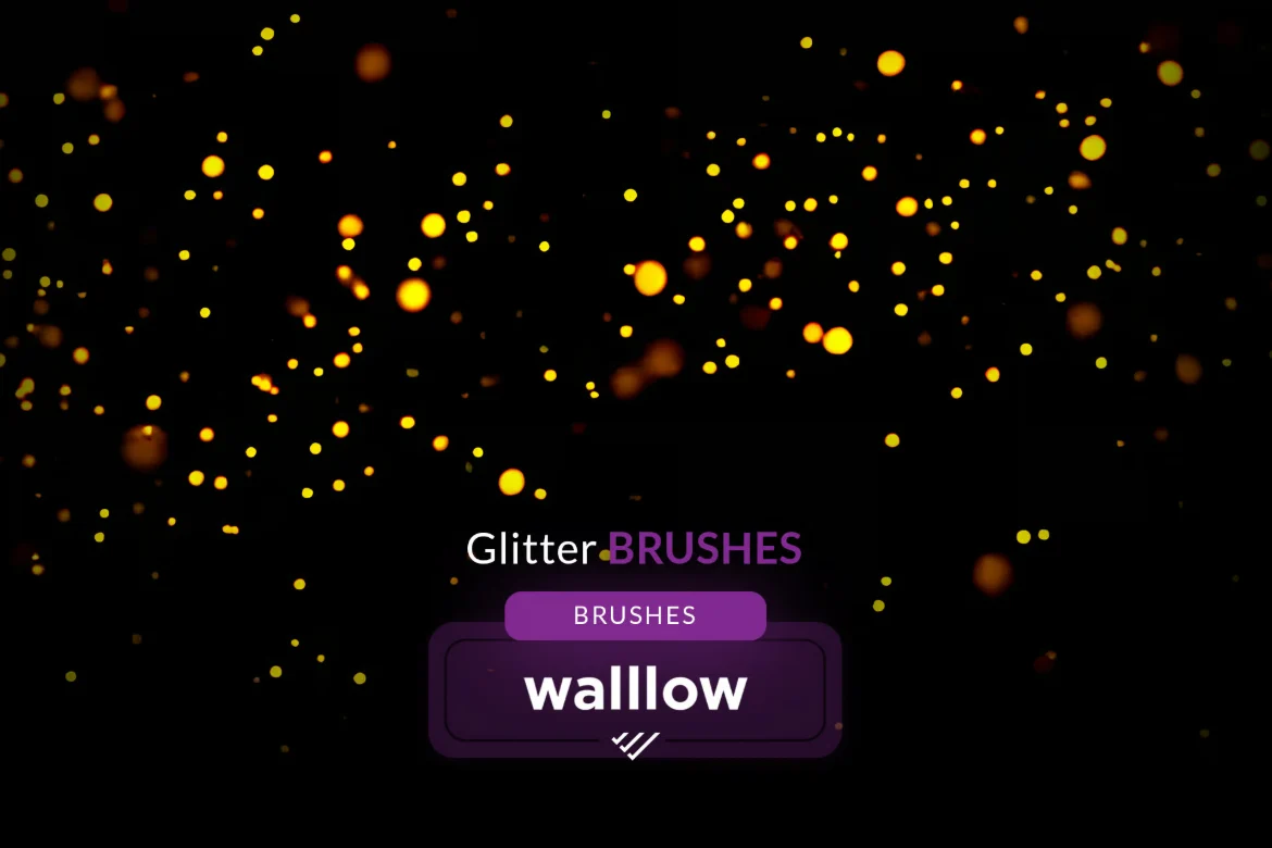 15款星光闪烁PS特效笔刷glitter闪粉光斑节日庆典设计素材