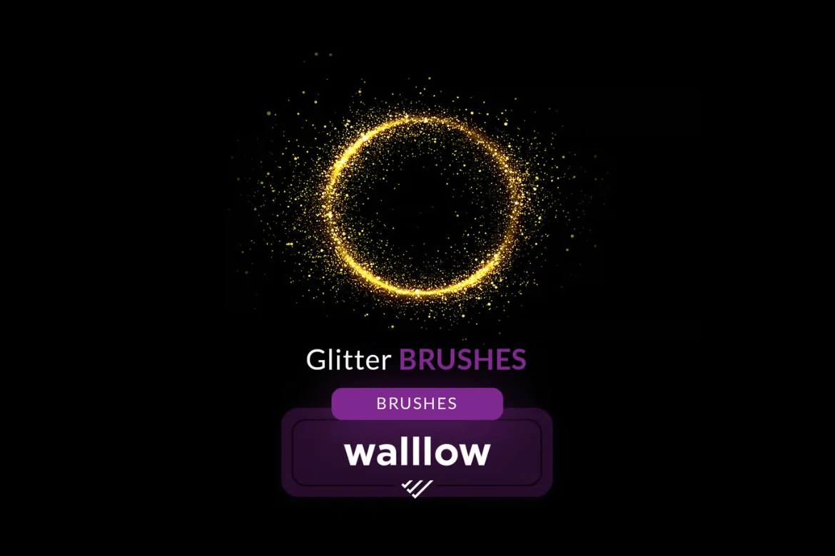 15款星光闪烁PS特效笔刷glitter闪粉光斑节日庆典设计素材