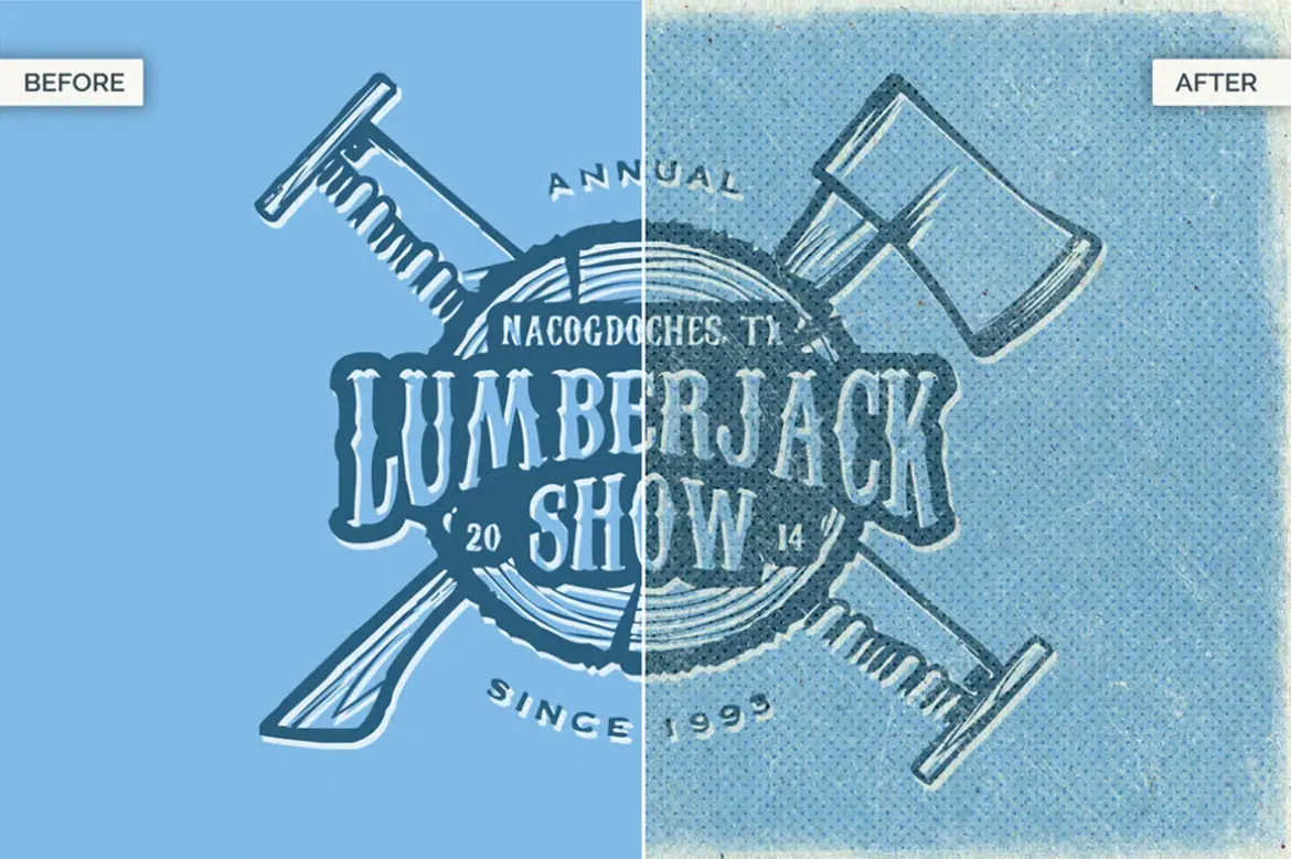 复古设计PS综合素材包图层样式笔刷纹理纸张效果PSD模板套装