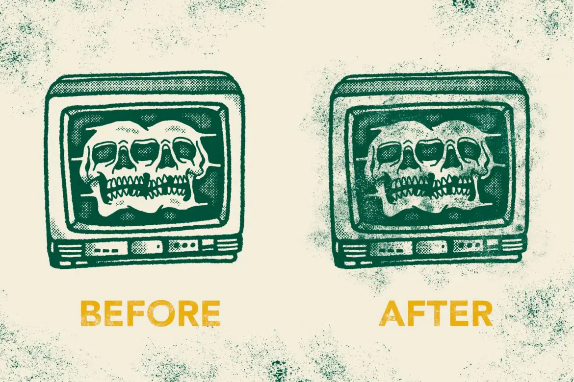 20款颗粒脏迹Procreate印章笔刷复古做旧质感噪点肌理绘画素材