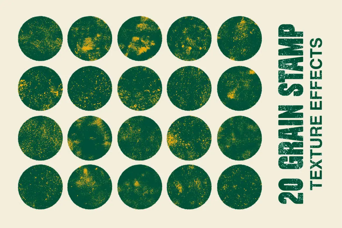 20款颗粒脏迹Procreate印章笔刷复古做旧质感噪点肌理绘画素材