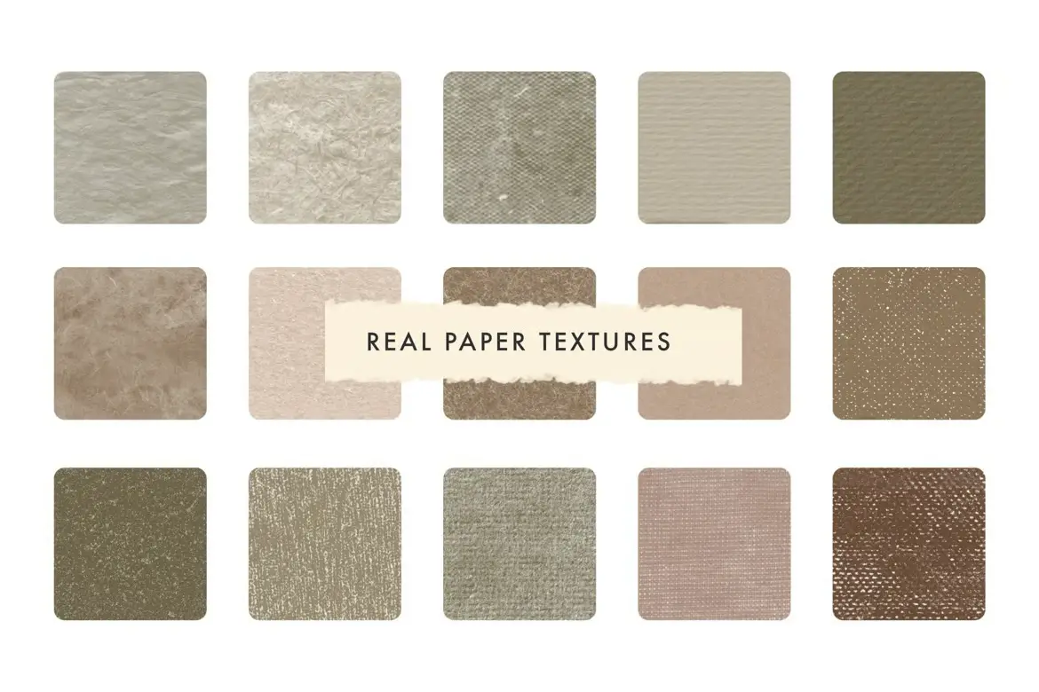 27款纸张纹理Procreate笔刷套装逼真手作质感插画字体设计素材