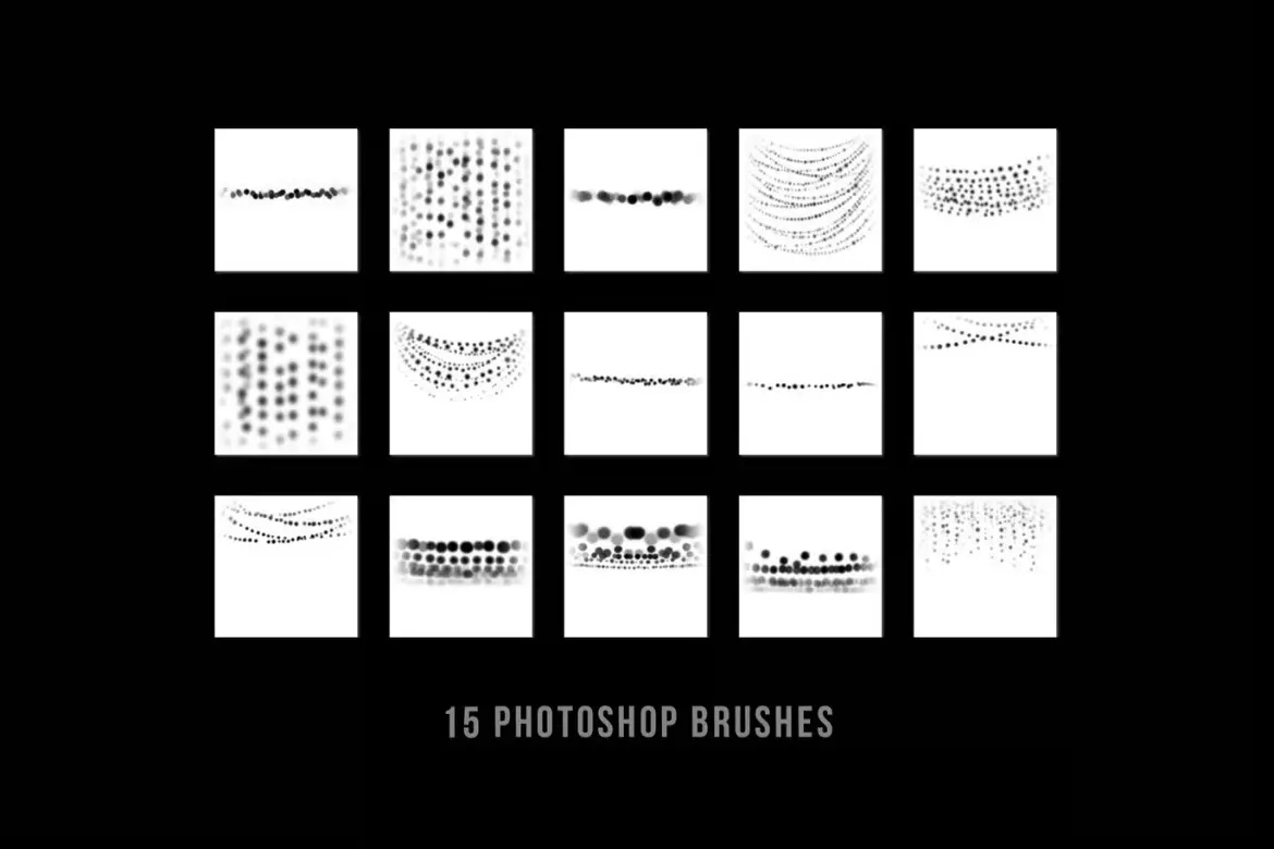 15款光斑串灯PS笔刷梦幻散景婚礼人像夜景氛围叠加素材