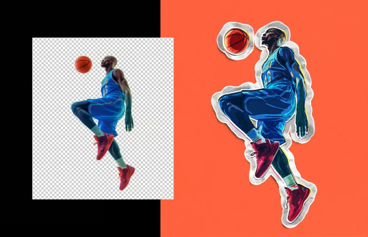 多层剪纸PSD照片特效模板手撕纸张立体感海报创意设计素材