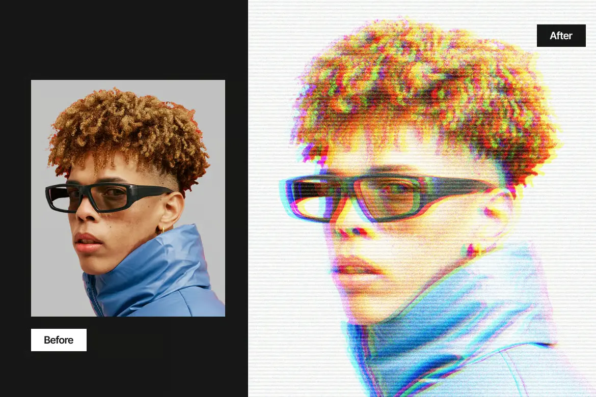 复古电视故障PSD照片特效RGB错位扫描线CRT失真海报模板 复古电视故障PSD照片特效RGB错位扫描线CRT失真海报模板