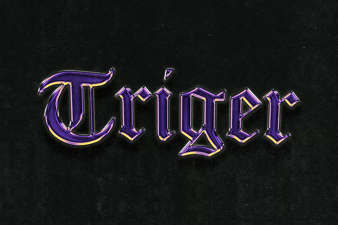 铬金质感PSD文字特效模板金属镀层立体标题设计可编辑智能对象