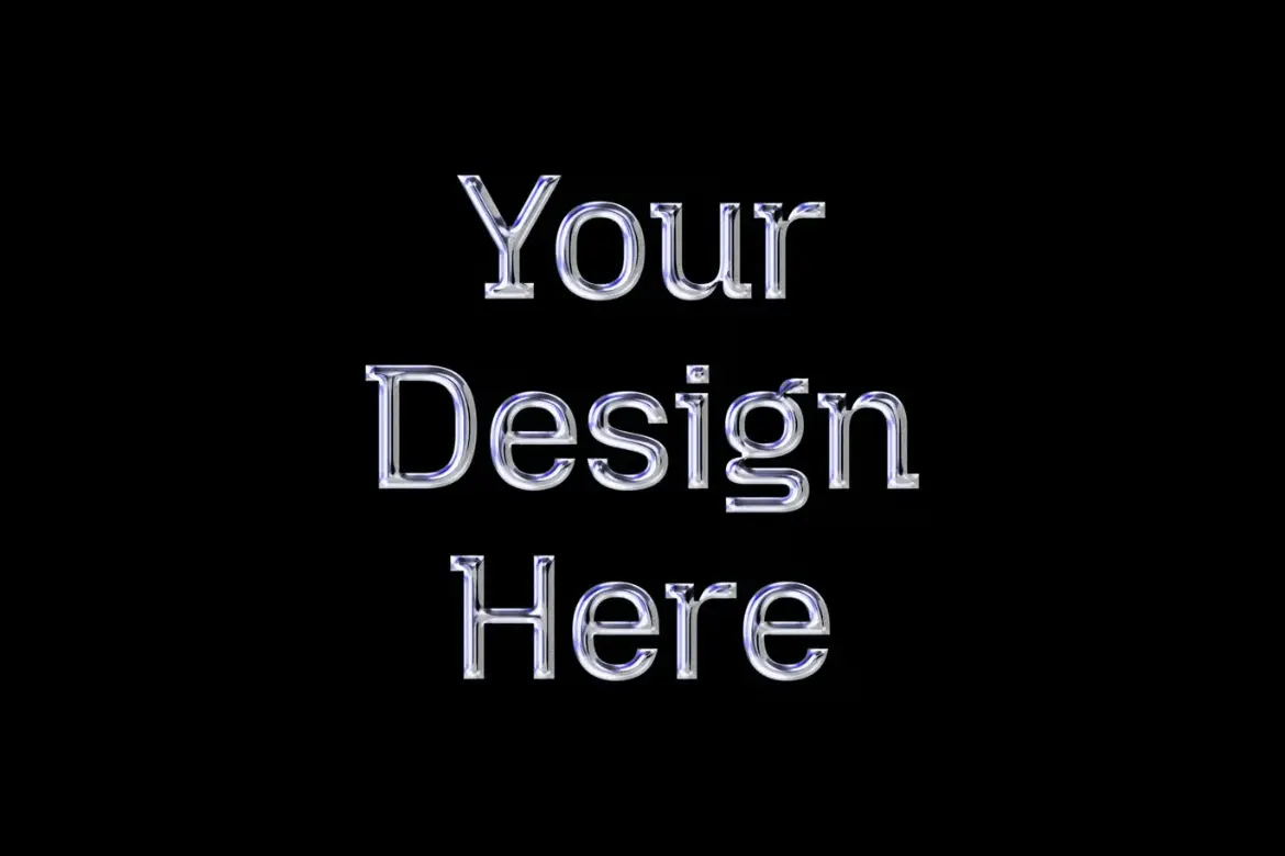 铬金质感PSD文字特效模板智能对象可替换多用途标题设计素材