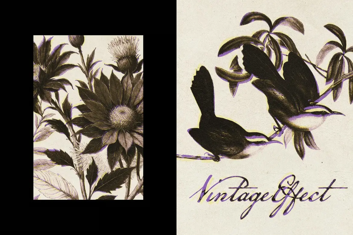 复古纸张印刷PSD照片特效 Vintage Paper Print Effect