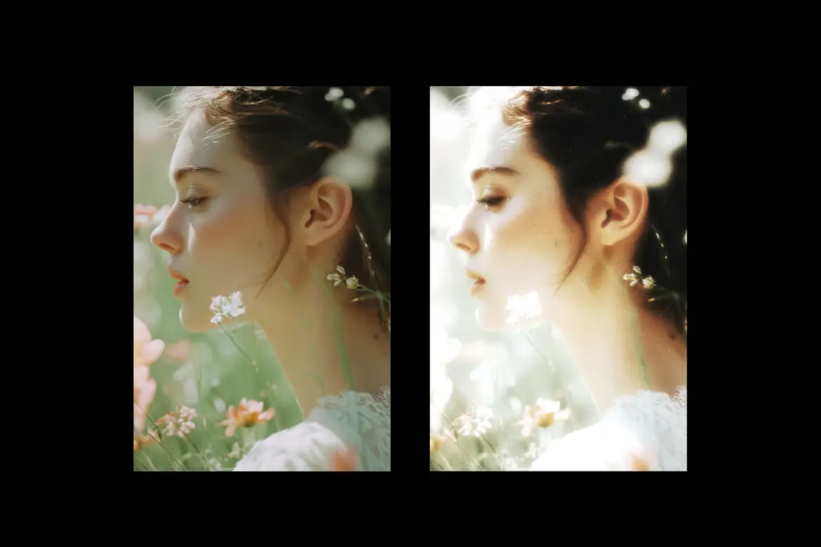 柔光晕影PSD照片特效模板 Soft Glow Photo Effect